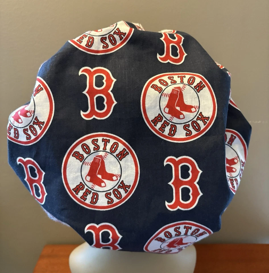 Boston Red Sox Bouffant or surgical scrub cap hat women Red Sox Fabric - Image 4 of 4
