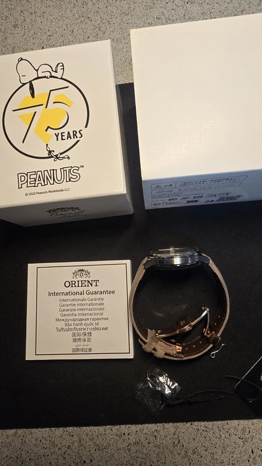 Orient Peanuts Snoopy Bambino Watch Men 38mm Cream Dial Steel Date Automatic - image 3 of 4