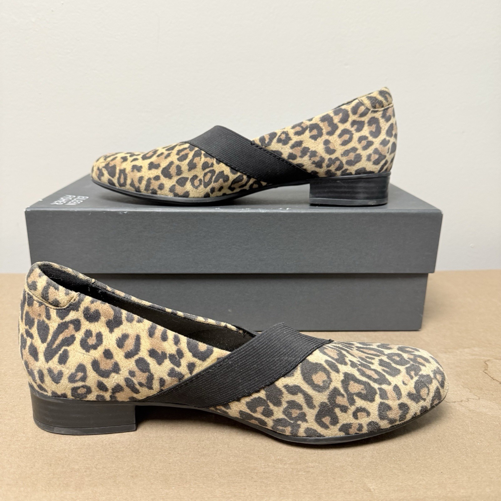 Clarks Collection Womens Juliet Dahlia Slip On Loafers Shoes Leopard 7 W Comfort