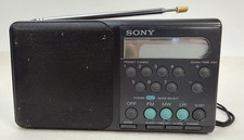 Sony Portable AM/FM Radio ICF-M300L Digital Alarm Black Compact
