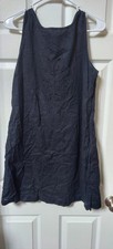 Old Navy Sleeveless Sheath Dress Women Large Eyelet Black  Lined Pullover Zip 