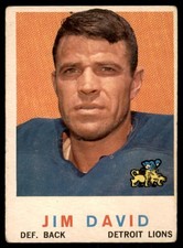 1959 Topps #143 JIM DAVID  Detroit Lions  VG-VG+