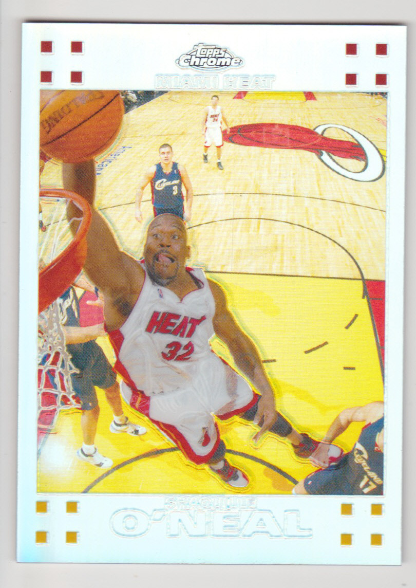 2007-08 Topps Chrome #32 Shaquille O'Neal Refractor #D 192/999 Miami Heat