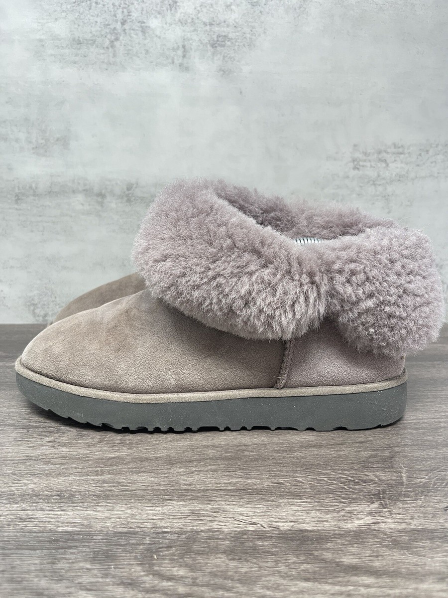 Suede Low Grey Uggs UGG Boots Womens Size Classic Fur Cuff