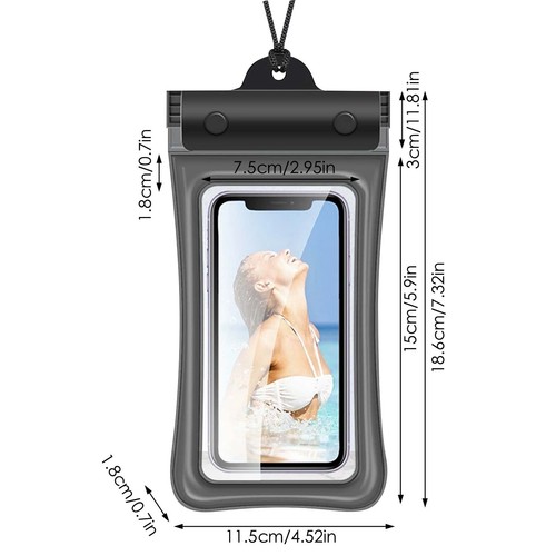 Waterproof Phone Bag Pouch IPX8 Phone Case Cover Underwater Dry Bag Touchscreen - Picture 2 of 5