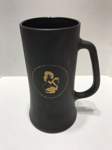 Tazza vintage Playboy Club in vetro nero con chiave coniglietto oro anni 60 Hefner - Foto 3 di 6