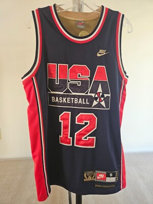 RARE Nike John Stockton Blue Dream Team USA 1992 Olympics Jersey