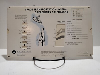 Vintage Rockwell International Space Shuttle Calculator Government Flight Costs