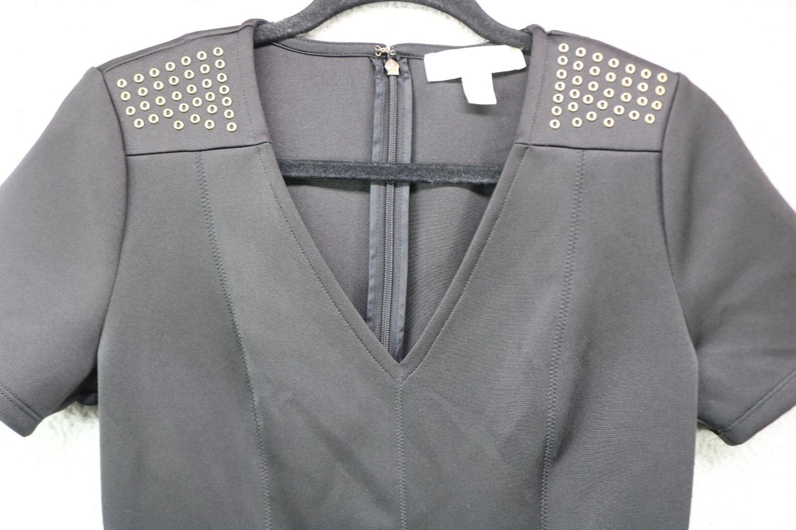 Abito Michael Kors nero scollo a V subacqueo manica corta taglia small