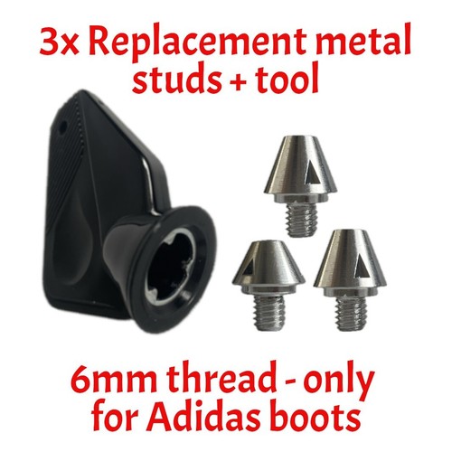 3x Replacement Metal SG Studs and key tool for Adidas Football Boots 6mm thread - 第 1/10 張圖片