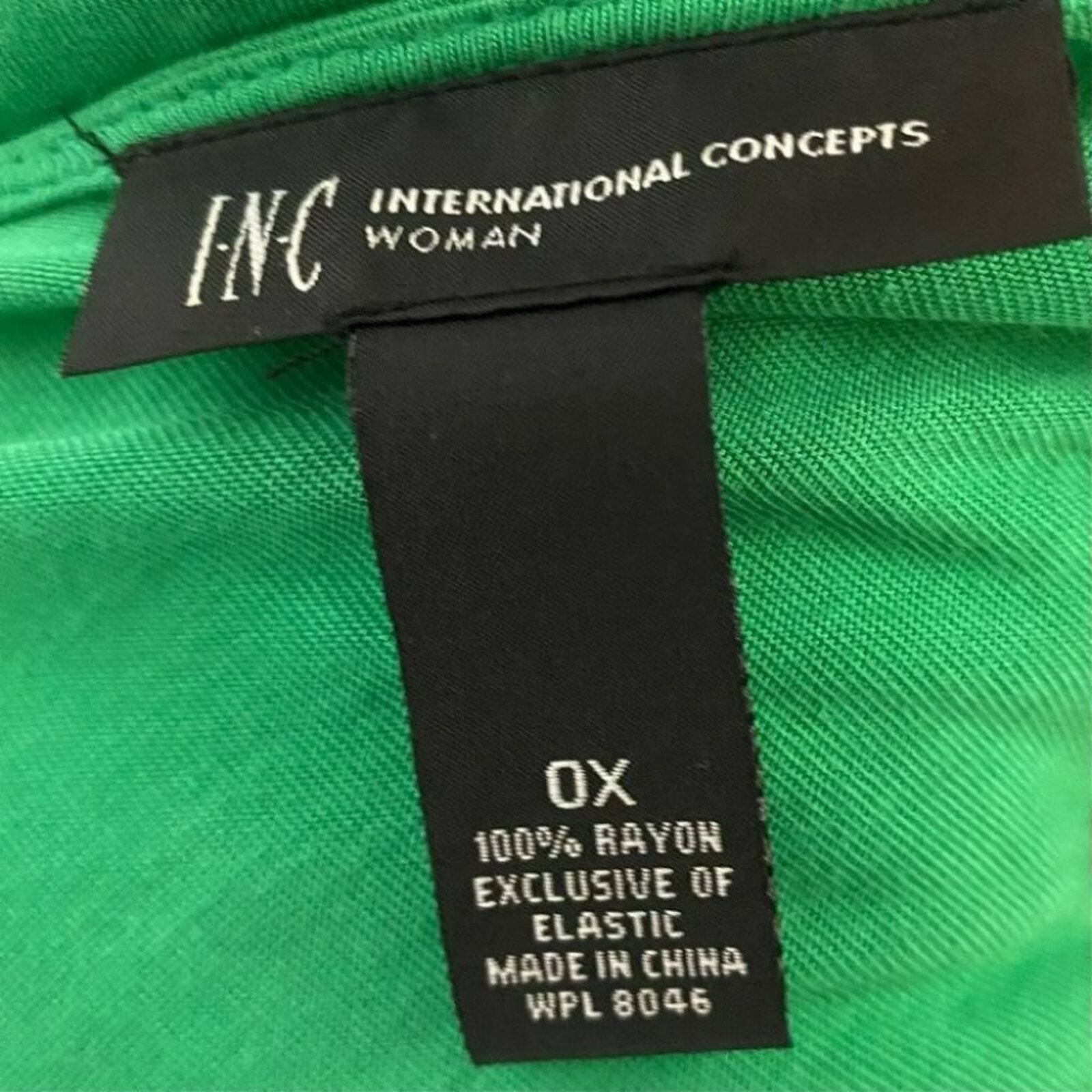 INC 0X boho green tie dyed sequined collar top St Patrick's Day Swiftie