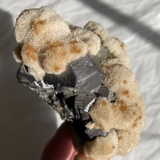Aragonite On Galena Crystals From MEXICO 455g W/ What Looks Like Fluorite