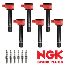 6 Ignition Coils & 6 NGK Iridium Spark Plugs fit Honda Accord Odyssey 3.5L UF603