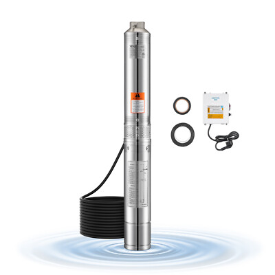 1HP Deep Well Submersible Pump Stainless Steel Pump 230V 31.7 GPM 207 ft