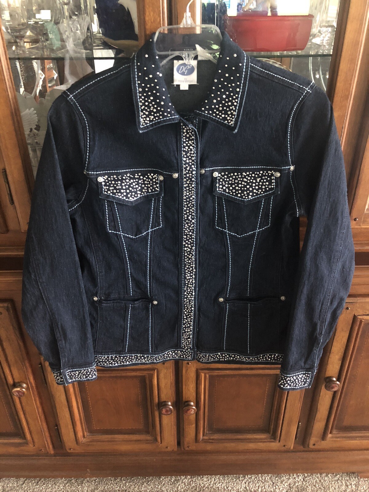 DG2 DIANE GILMAN Jacket Dark Wash 