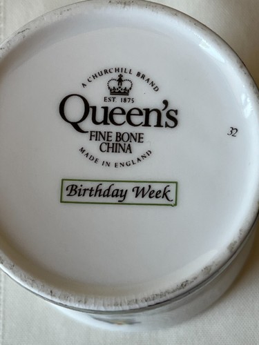 QUEEN'S FINE BONE CHINA ~ "BIRTHDAY WEEK" MUG ~ YOU CHOOSE 1 or ALL ~ 1+ SHIP - Picture 11 of 18