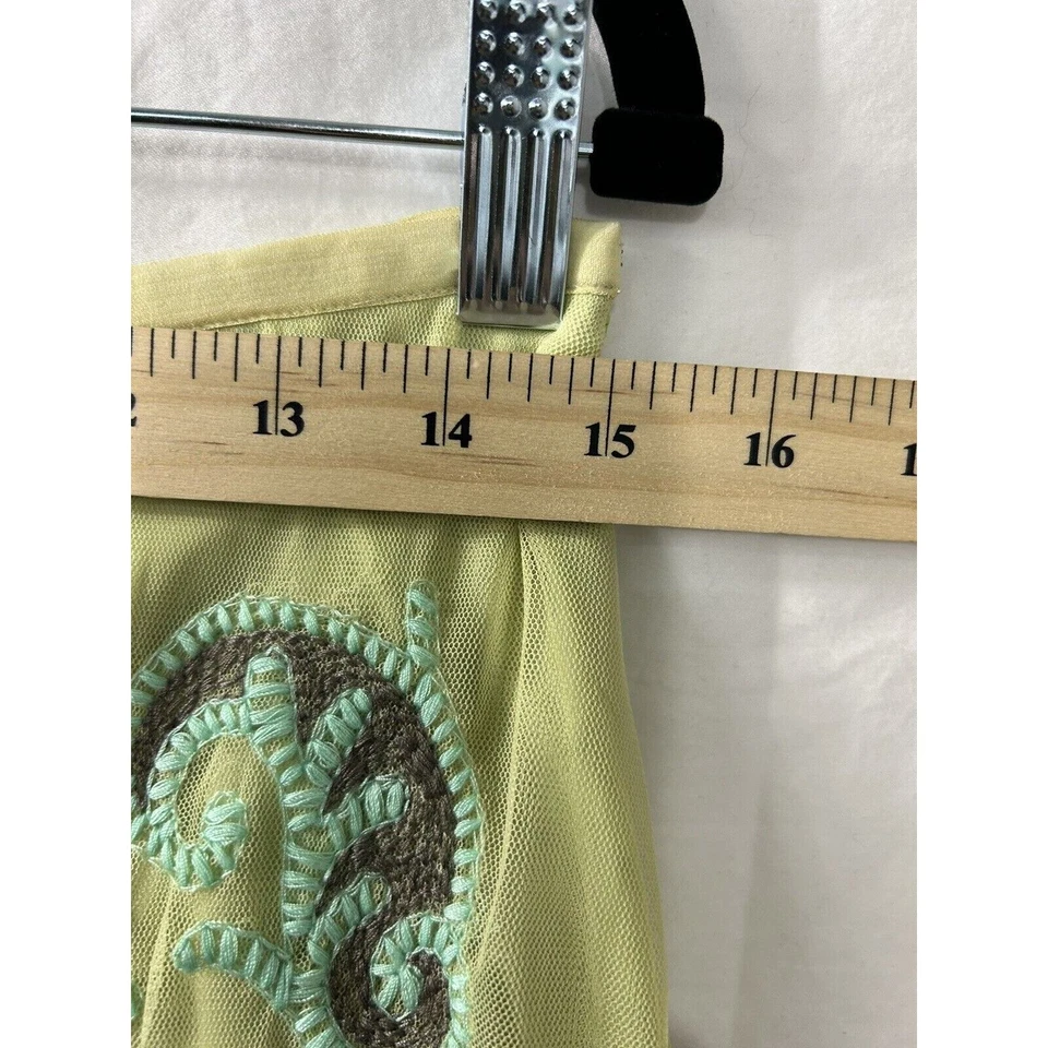 Falda Nic & Zoe para mujer talla 8 verde bordada línea A floral cremallera junto al mar caprichosa Foto 4 de 4