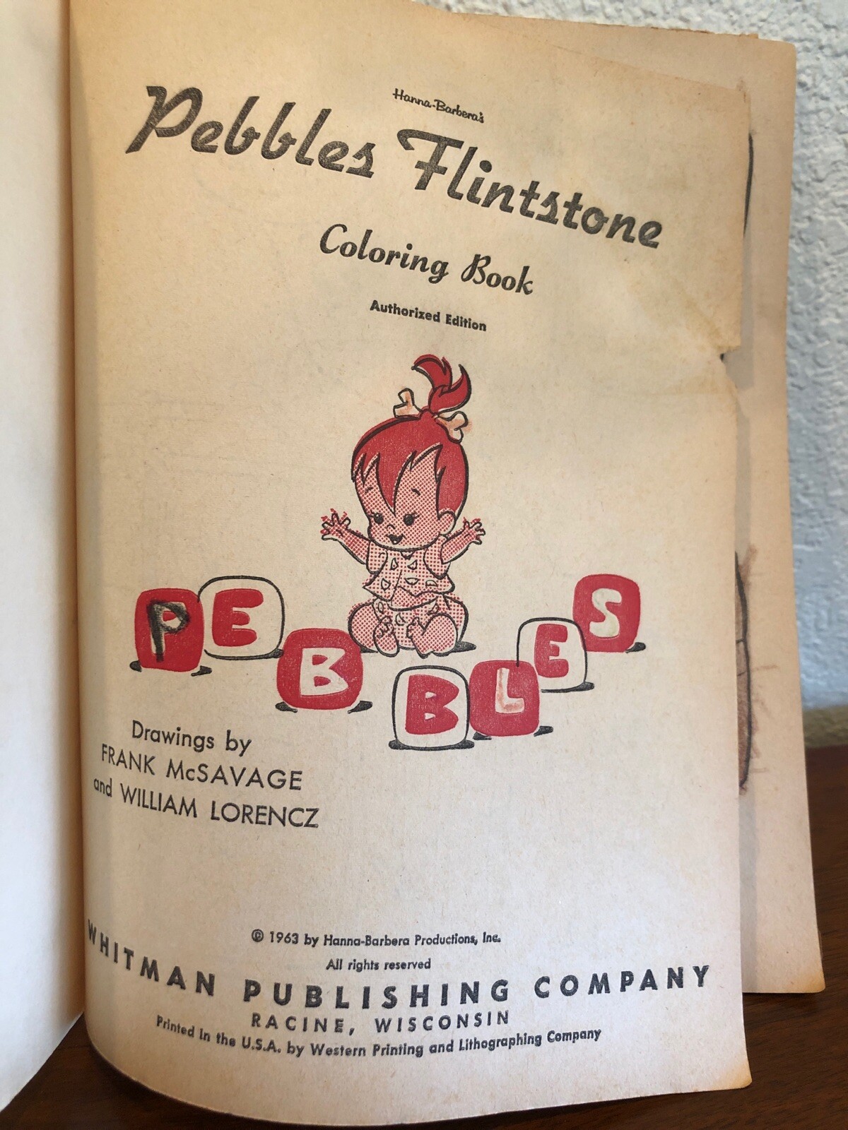 Vintage Whitman Hanna Barbera’s Pebbles Flintstone Coloring Book ~ Used ...