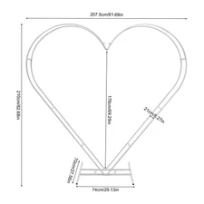 White Backdrop Stand Metal Heart Shaped Wedding Arch For Wedding Venue Decor