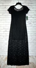 Women s Short Sleeve Maxi Dress- Wild Fable Black Lace S