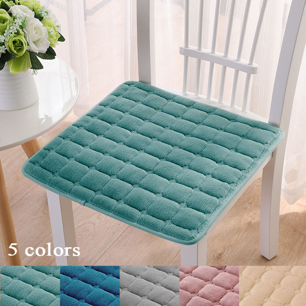 Thickened Chair Cushion Plush Seat Cushion Seat Pad Non-Slip Chair Seat Cover wi