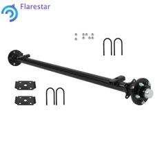 3500 lbs Axle Complete w/ U Bolt Kit 5 lug Boat Trailer, Cargo RV Camper Axel