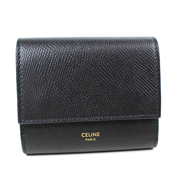 Celine Trifold Wallet Mini Black Q475 | eBay
