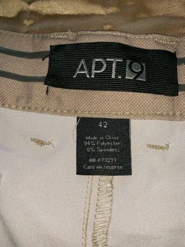 SZ 42 APT 9 LIGHTWEIGHT DRESS SHORTS LIGHT BROWN STRETCH FABRIC 10" INSEAM NEW - Picture 3 of 7