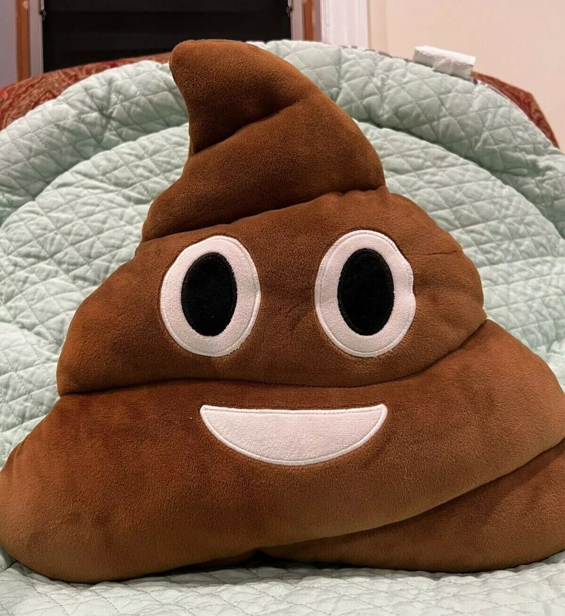 Smiling Poop Emoji Pillow 12” Brown | eBay