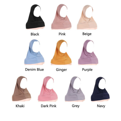 Muslim Women One Piece Amira Prayer Hijab Turban Instant Shawl Wrap Headscarf - Picture 3 of 44