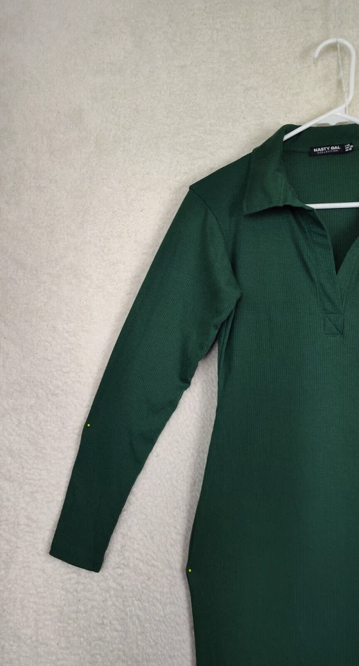 Nasty Gal коллекции женщин платье 6 зеленый поли смесь длинным рукавом макси свитер - Изображение 2 из 4