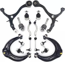 14Pc Front Upper Lower Control Arm Ball Joints Sway Bar Link Outer Tie Rods Kit 