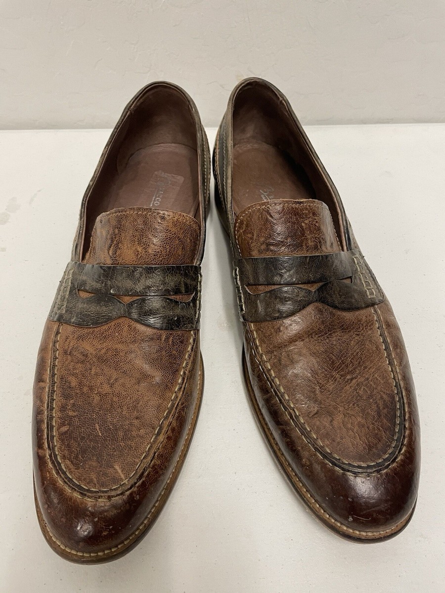 BACCO BUCCI Made in Italy Distressed Leather Penny Loafer in Browns Size 10 Bacco Bucci Casual Loafers & Slip-On for Men for sale | eBay main image 4
