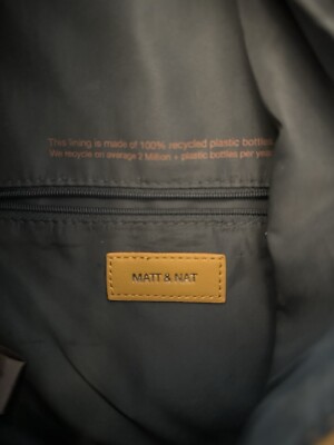 Matt And Nat Backpack Yellow Small Vegan Leather Recycled  display picture 1
