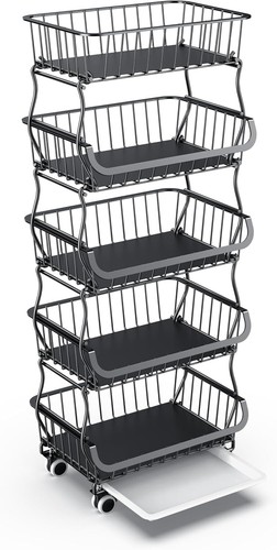 Organizzatore Snack Staccabile Grande Impilabile a 5 Livelli, Espositore per Vendita al Dettaglio... - Foto 9 di 9