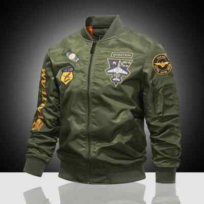 Premium Mens Vintage Bomber Jacket - Urban Style - Varsity American Pilot Style!