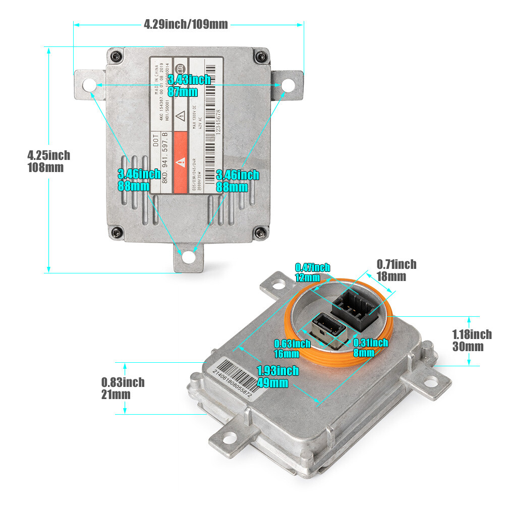 Used OEM Audi/VW Xenon HID Ballast Module - Part # 8K0.941.597.B, 30-Day Warranty 11 thumbnail image