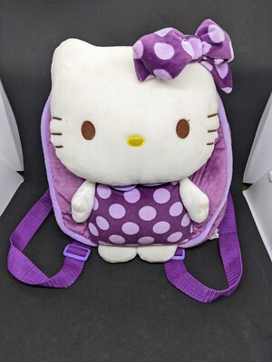 aoger hello kitty backpack Hello Kitty Plush 3D Backpack Bag Purple Soft Toy Bag Sanrio 2014 Aoger