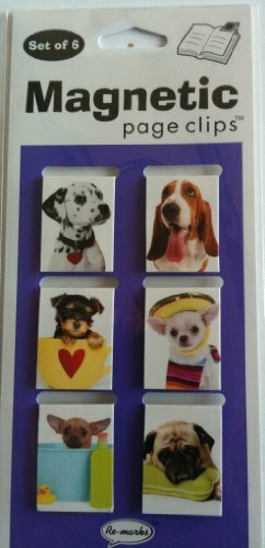 Puppies Mini Photo Magnetic Page Clips Set of 6 by Re-marks