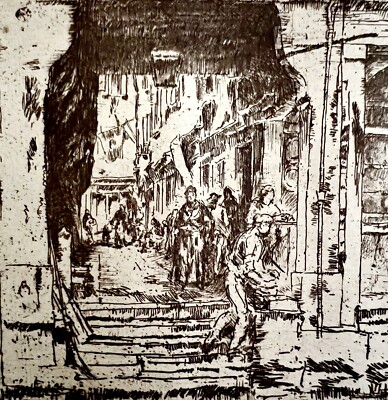 Fish Shop Venice Etching 1922 James McNeill Whistler 2nd/3rd State Art SmDwC
