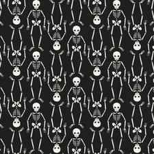 Dear Stella Harvest Moon STELLA DFG2817 Tar Skeletons Cotton