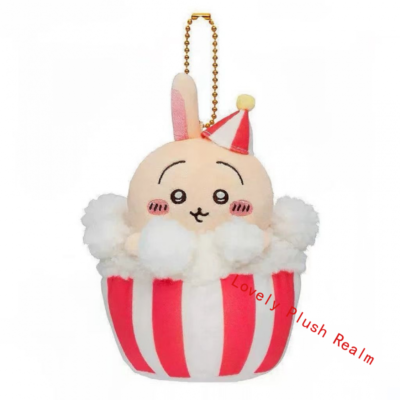 Cute Chiikawa Popcorn Usagi Amusement Park Plush Key Chain