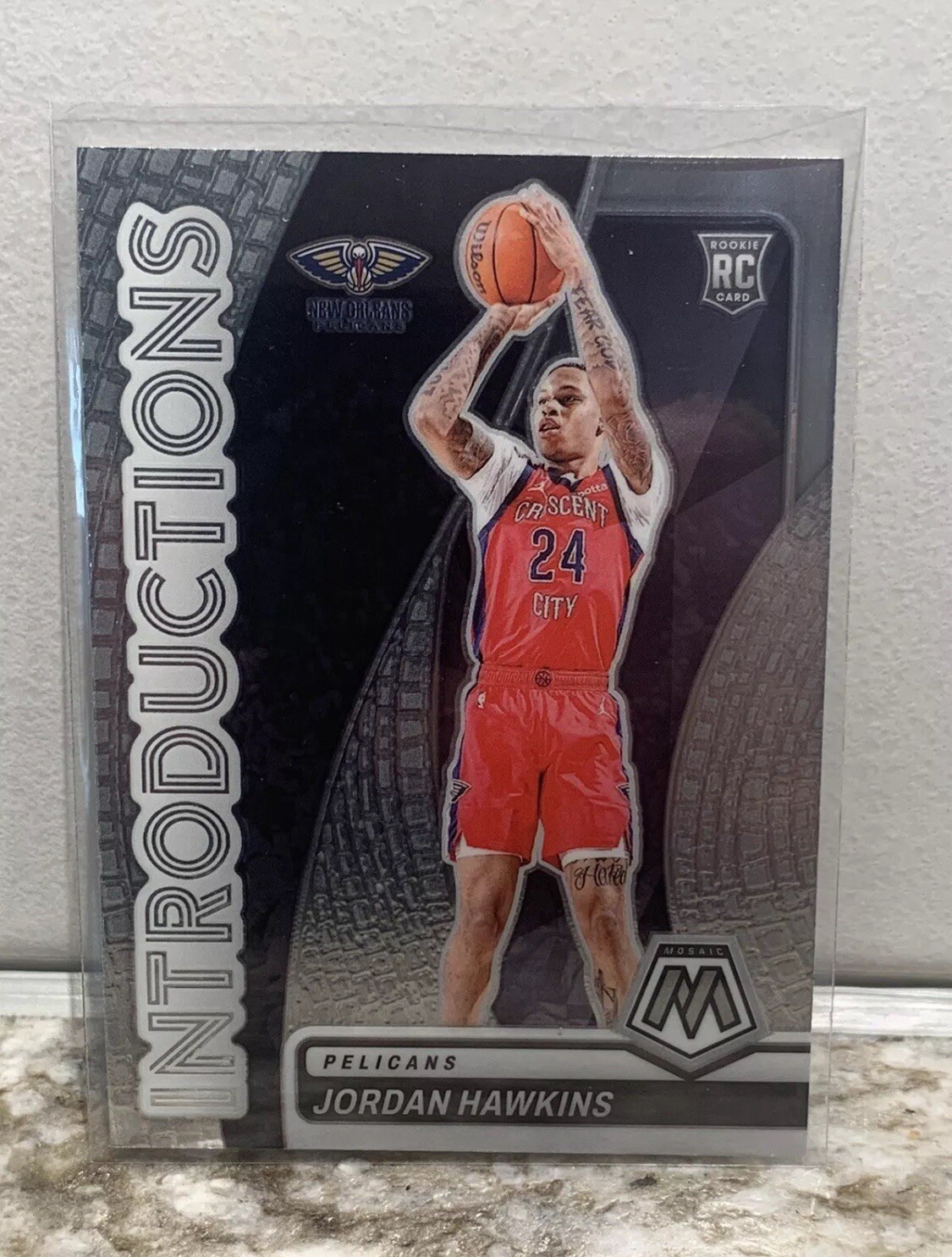 2023-24 Mosaic Jordan Hawkins Introductions RC No. 14 New Orleans Pelicans