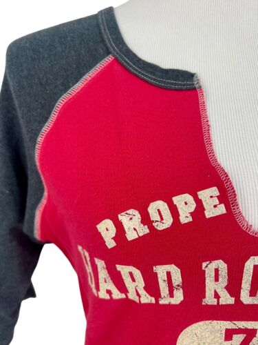 Vintage Hard Rock Cafe Philadelphia rot & grau glitzernd V-Ausschnitt Baseball T-Shirt Y2K - Bild 2 von 11