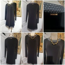 MICHAEL KORS WOMENS DRESS BLACK LONG SLEEVE EVENING CASUAL OFFICE EVENT PARTY -M