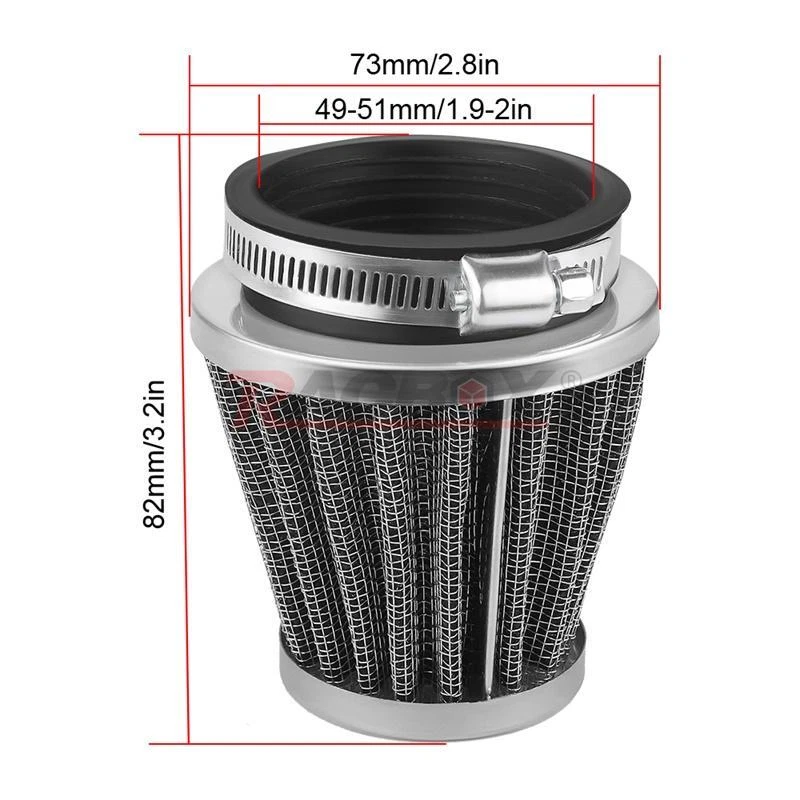 4X Carburetor Air Filter Intake Cleaner Pod 50mm fit for Motorcycle Yamaha Honda - Image 4 of 4