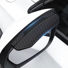 2x Espejo Retrovisor Coche Lluvia Cejas Fibra Carbono Parasol Parasol Cubierta Protector