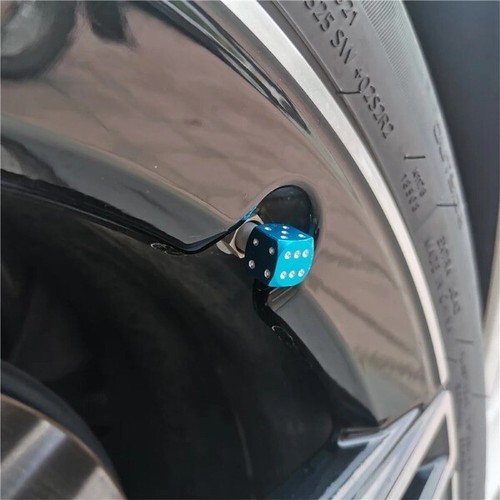 4/8 Stck. Aluminium Würfel Reifen Ventil Kappen Staubdicht Auto Motorrad Fahrrad Würfelrad - Bild 5 von 35