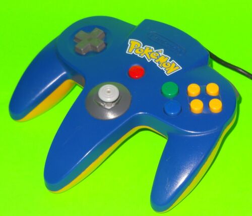 Original Nintendo 64 N64 Pokémon Controller Pikachu Edition Blue/Yellow - Picture 1 of 3