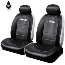 Plasticolor Car Seat Cover For JEEP Logo Black Sideless Universal Size Deluxe